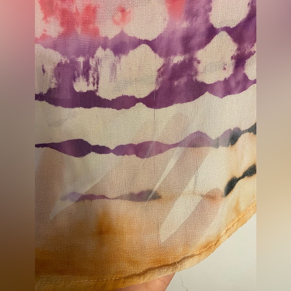 Bobeau Sheer Tank top multi colored Blouse with Polished tie dye accents. - Picture 4 of 4